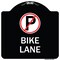 Signmission No Parking Symbol Bike Lane Heavy-Gauge Aluminum Architectural Sign, 18" x 18", BW-1818-23817 A-DES-BW-1818-23817 - alternate 1